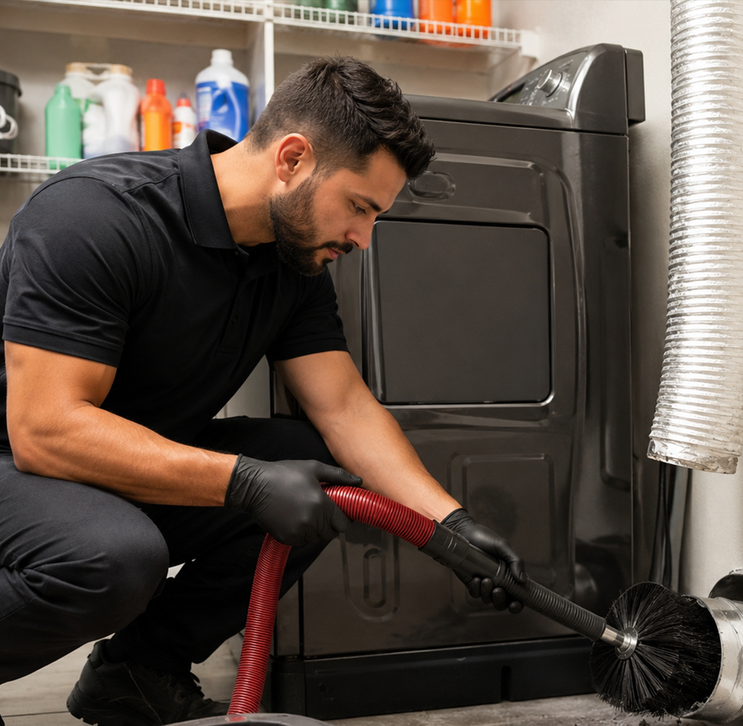 Dryer vent cleaning inspection by technician