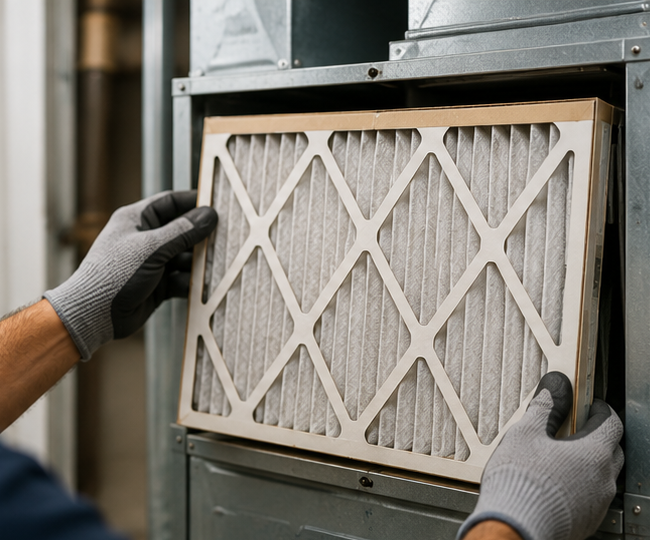 Clean furnace air filter replacement during preventive maintenance