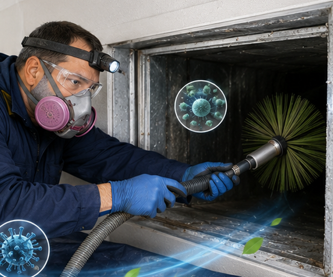HVAC mold remediation and duct cleaning to improve indoor air quality